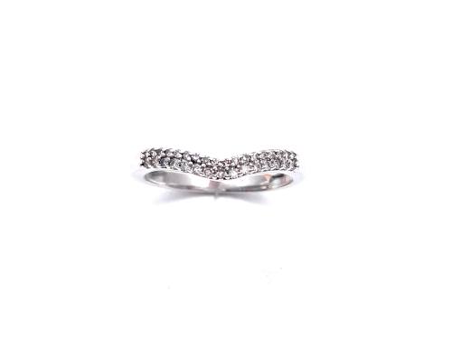 9ct White Gold Diamond Wishbone Ring