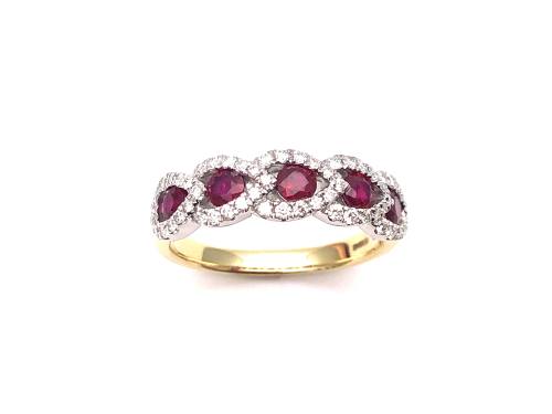 18ct Yellow Gold Ruby & Diamond Eternity Ring