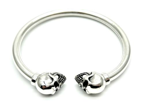 Silver Skulls Torque Bangle