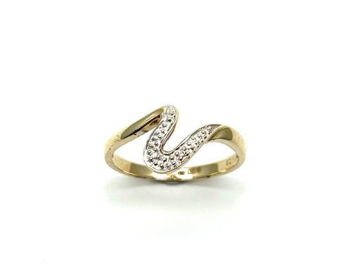 9ct Yellow Gold CZ Swirl Ring