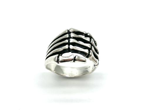 Silver Skeleton Hand Ring