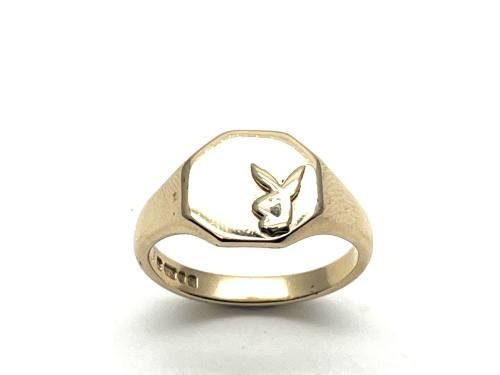 9ct Yellow Gold Playboy Signet Ring