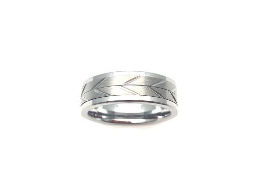 Tungsten Carbide Chevron Spinning Ring Size Z+1