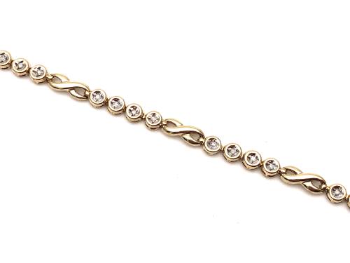 9ct Yellow Gold Diamond Bracelet