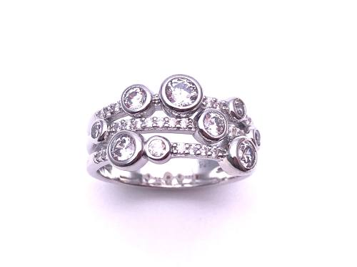 Silver CZ Bubble Pave Ring