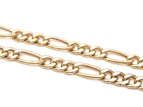 9ct Yellow Gold Semi Solid Figaro Chain