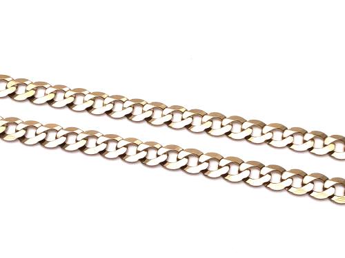 9ct Yellow Gold Flat Curb Chain 20 inch