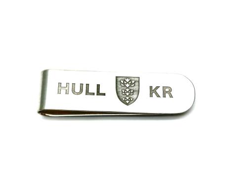 Silver Hull KR Engraved Money Clip