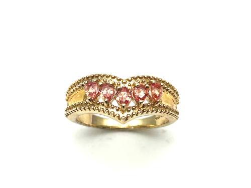 9ct Yellow Gold Orange Sapphire Ring