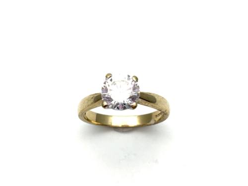 9ct Yellow Gold CZ Solitaire Ring