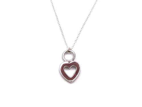 Silver Cut Out Heart Necklet