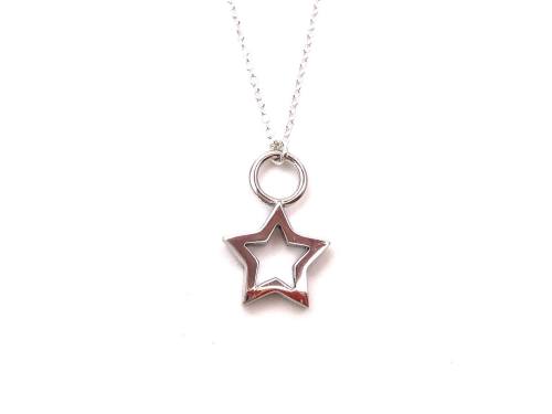 Silver Cut Out Star Necklet