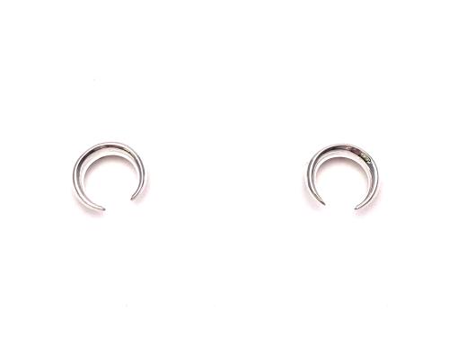 Silver Cresent Moon Stud Earrings