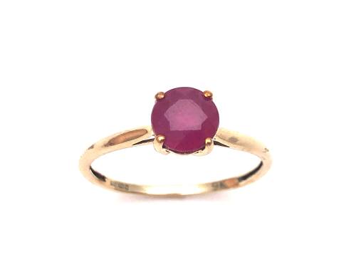 9ct Yellow Gold Ruby Solitaire Ring