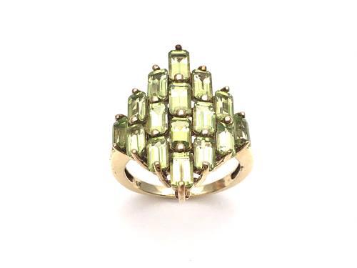 9ct Yellow Gold Peridot Cluster Ring