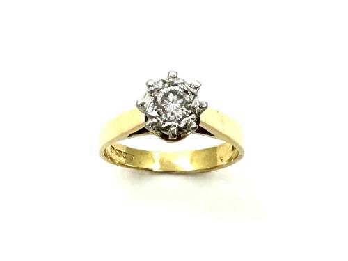 18ct Yellow Gold Diamond Solitaire Ring