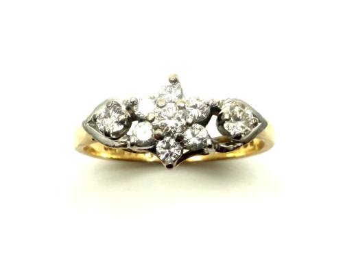 18ct Yellow Gold Diamond Cluster Ring