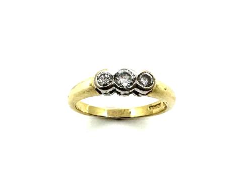 18ct Yellow Gold Diamond 3 Stone Ring