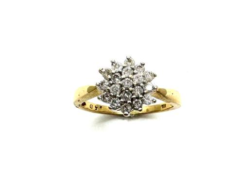 18ct Yellow Gold Diamond Cluster Ring