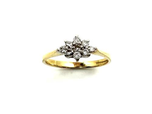 9ct Yellow Gold Diamond Cluster Ring