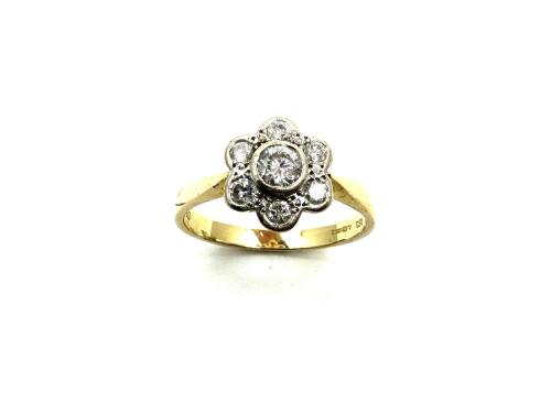 18ct Yellow Gold Diamond Cluster Ring