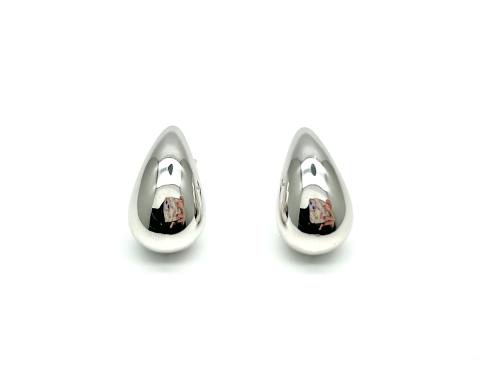 Silver Chunky Droplet Stud Earrings