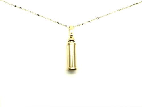 9ct Yellow Gold Cylinder Ahses Locket & Chain