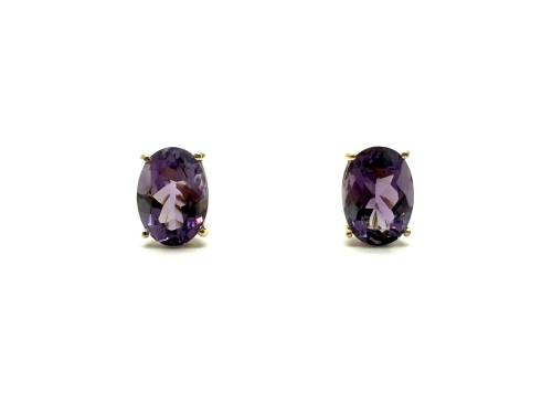 14ct Yellow Gold Amethyst Earrings