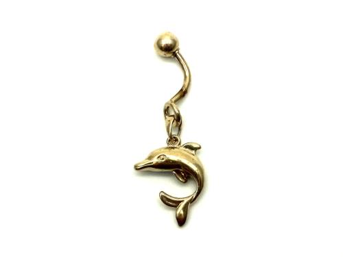 9ct Yellow Gold Dolphin Belly Bar