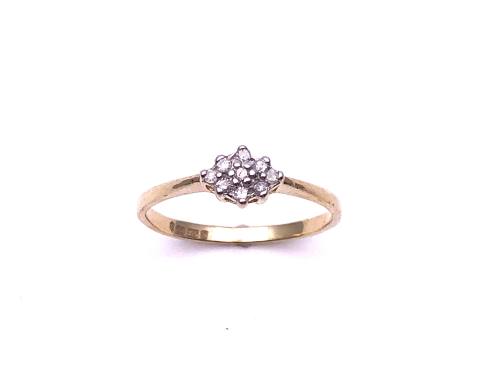 9ct Yellow Gold Diamond Cluster Ring