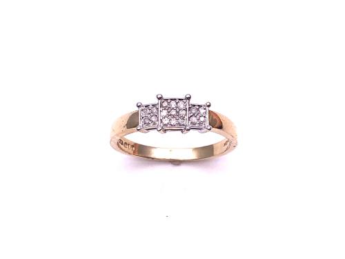 9ct Yellow Gold Diamond Cluster Ring