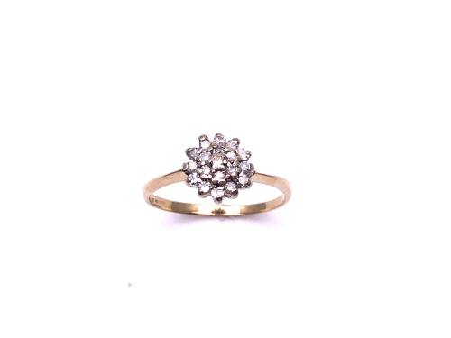 9ct Yellow Gold Diamond Cluster Ring