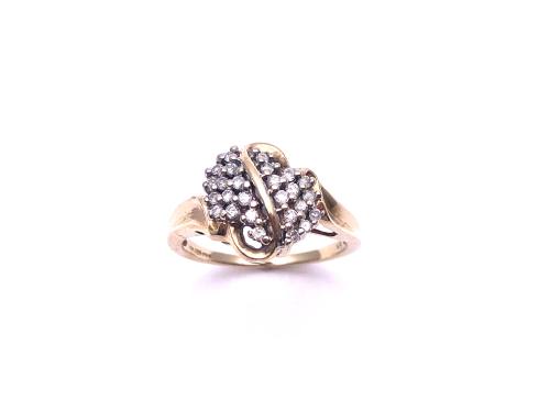 9ct Yellow Gold Diamond Cluster Ring