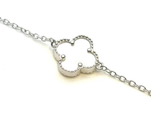 Silver MOP Clover Bracelet