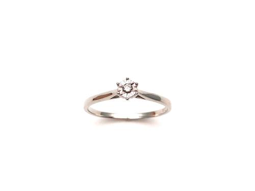 9ct White Gold Diamond Solitaire Ring