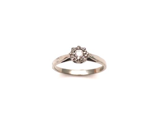 9ct White Gold Diamond Solitaire Ring