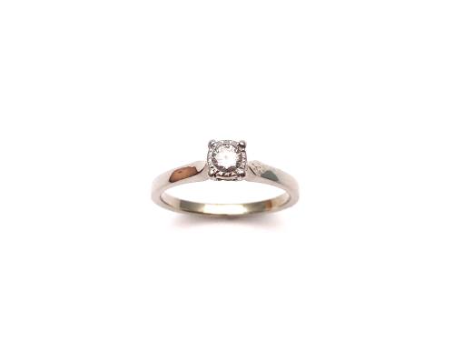 9ct White Gold Diamond Solitaire Ring