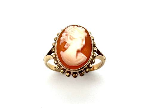 9ct Yellow Gold Cameo Solitaire Ring