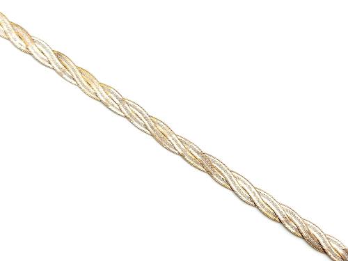 9ct Three Colour Gold Twisted Bracelet