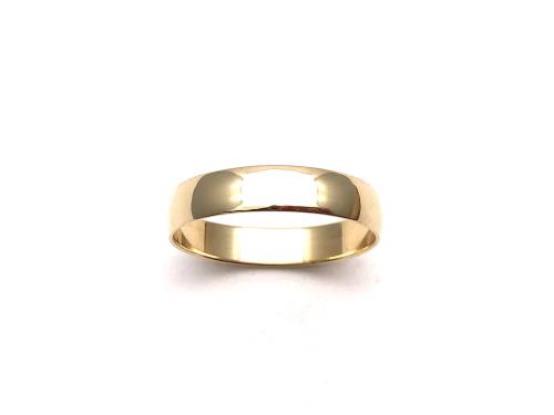 9ct Yellow Gold D Shaped Wedding Ring 5mm