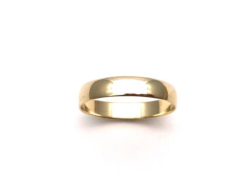 9ct Yellow Gold D Shaped Wedding Ring 5mm