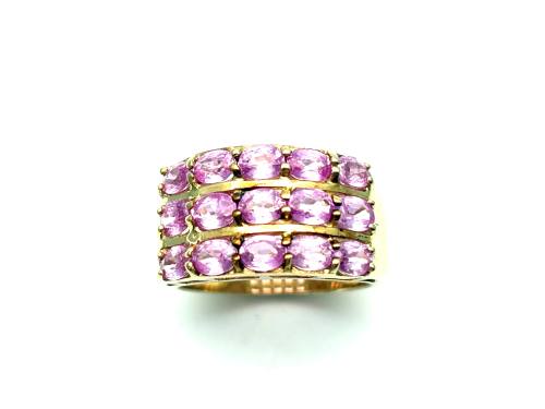 9ct Pink sapphire Cluster Ring