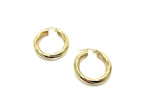 9ct Yellow Gold Twisted Hoop Earrings