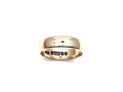 9ct Yellow Gold Plain Wedding Ring