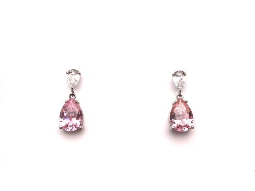 9ct Pink & White Gold Stud Earrings