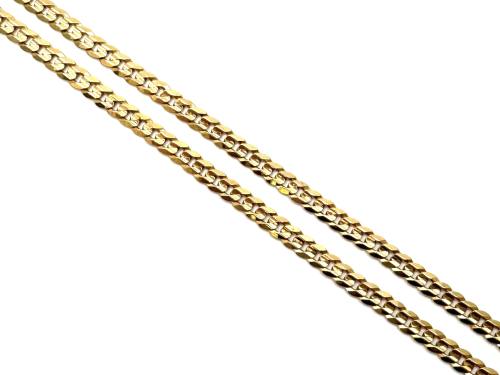 9ct Yellow Gold Curb Chain 20 Inch