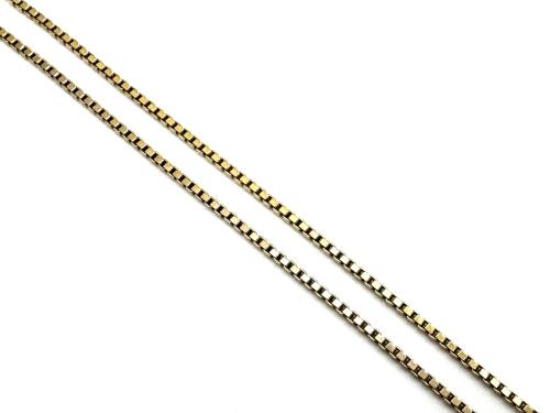 9ct Yellow Gold Box Chain 22 Inch