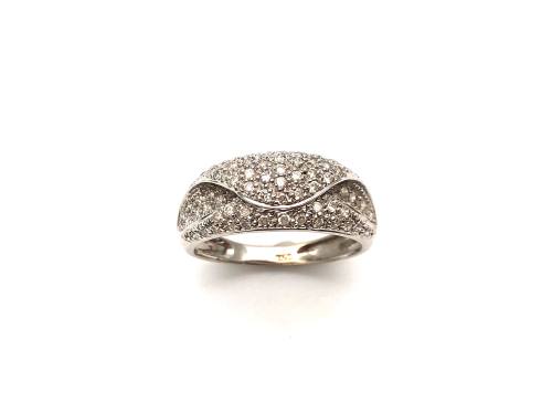 18ct White Gold Diamond Pave Ring