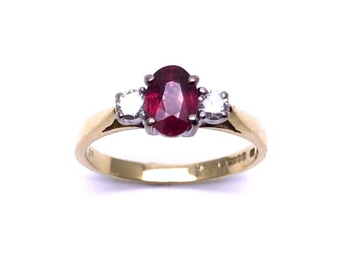 18ct Yellow Gold Ruby & Diamond Ring