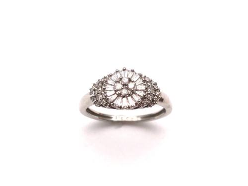 9ct White Gold Diamond Cluster Ring